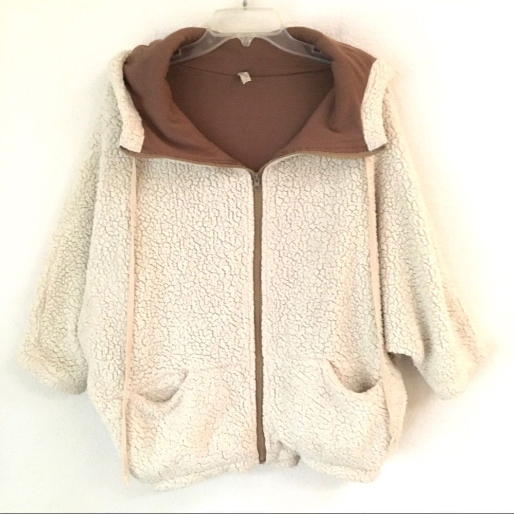 Cherish Sherpa dolman sleeve hooded jacket M